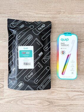 New 2 Quip Metal Sonic Electric Toothbrush Gradient Colors Rainbow & Sunset